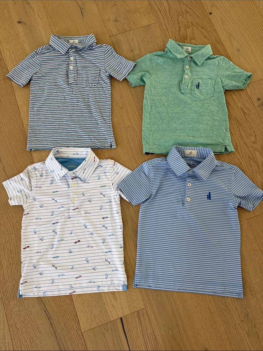 johnnie-O Kids Polo Shirt Set in Blue, Green, White